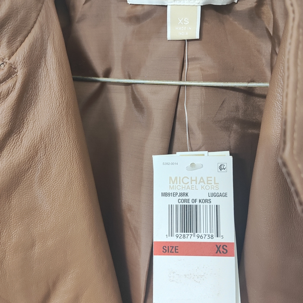 Michael Kors Brown Leather Jacket